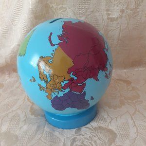 Ceramic Coin Bank World Map Globe